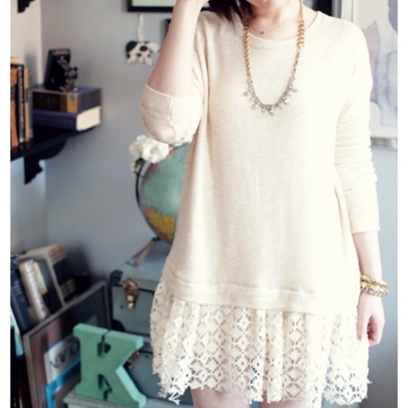 Free People Tops - Free People Beach Shake It Cream Sweater Tunic